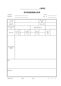 挖孔桩成桩检验记录表