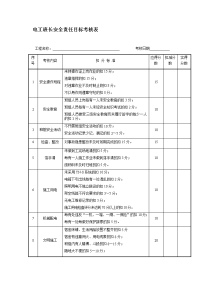 电工班长安全责任目标考核表