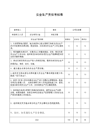 安全生产责任考核表(公司管理人员)