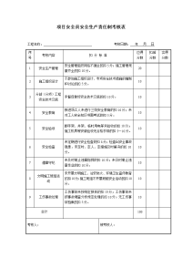 项目安全员安全生产责任制考核表