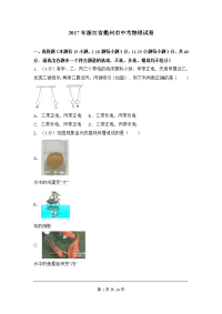 2017年浙江省衢州市中考物理试卷