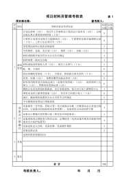 项目材料员管理考核表