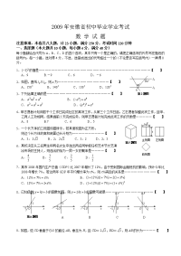2009年安徽中考数学试题及答案