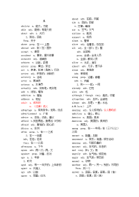 2013上海中考考纲单词