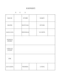 设备事故报告