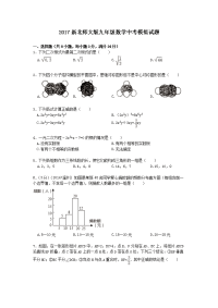 2017新北师大版九年级数学中考模拟试题