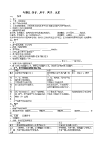 2019中考专题复习之专题五 分子原子离子元素