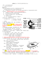 2018浙江中考科学生物知识点