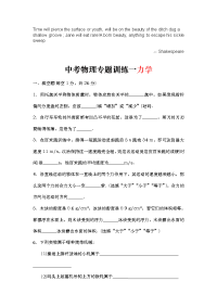 中考物理专题练习光