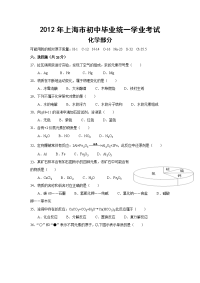 上海中考化学试卷word版有答案