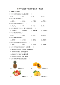 上海市奉贤区中考化学一模试卷