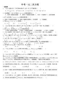 中考一元二次方程及其应用拔高题