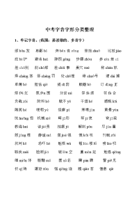 中考字音字形分类整理