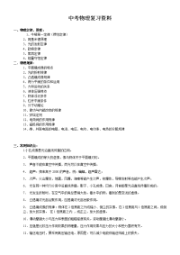 中考必备定律方法公式常量模型