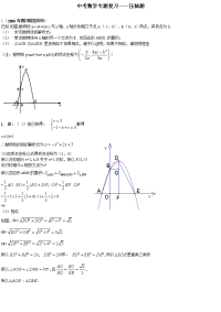 中考数学专题复习——压轴题含答案