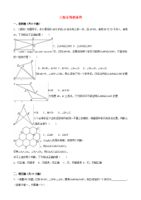 中考数学专题训练二三角全等的条件 浙教版