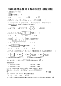 中考数学总复习数与代数模拟试题