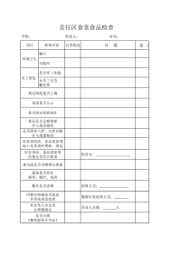 食堂食品卫生自查表