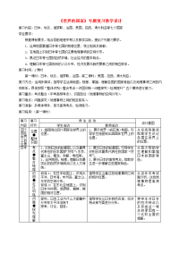 中考地理世界的国家专题复习教学设计 湘教版1