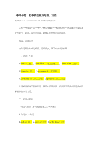 中考复习资料英语短语句型知识点