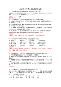 中考语文字音字形综合题