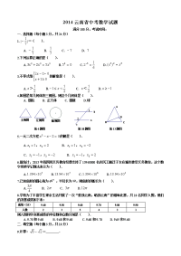 云南省中考数学试题及答案Word解析