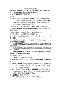 初三历史中考中国现代史复习提纲人教
