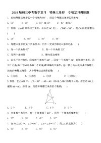 初三中考数学复习  特殊三角形  专项复习训练题 含答案
