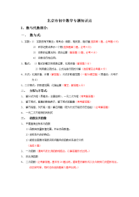 北京市中考数学知识点分布与试卷分析