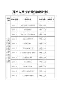 技能培训计划