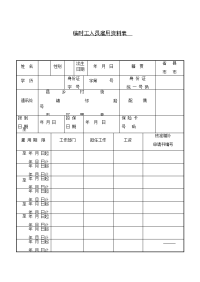 临时工人员雇用资料表