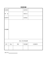 培训记录模板