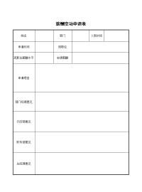 薪酬变动申请表