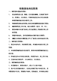 汽车4S店销售部各岗位职责