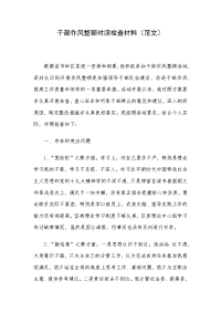 干部作风整顿对照检查材料（范文）