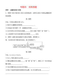 安徽中考化学总复习专题训练专题四　流程图题