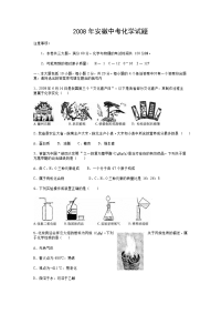 安徽中考化学试题doc