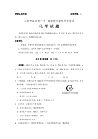 山东省泰安市中考化学试题word含答案