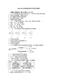 山东省泰安市中考化学试卷