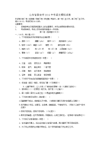 山东省泰安市中考语文模拟试卷