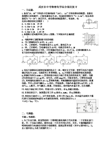 武汉市中考物理电学综合强化复习