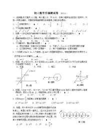 江阴璜塘初三数学中考模拟试卷含答卷和答案