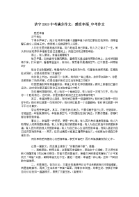 济宁2019中考满分作文感受幸福中考作文doc