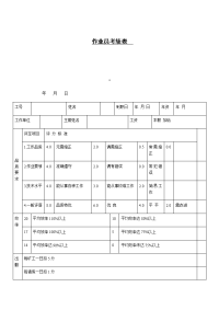 作业员考绩表