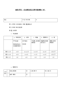 业务单位·公司职员的人事考绩表格（B）