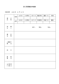 员工奖惩建议申请表模板