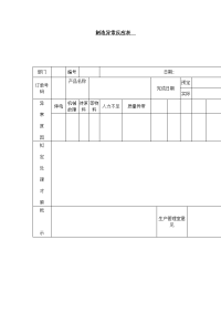 制造异常反应表