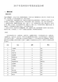 苏州中考英语分析
