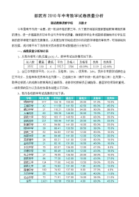 邵武市2010年中考数学试卷质量分析