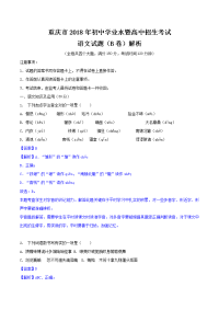 重庆市中考语文试题B卷解析